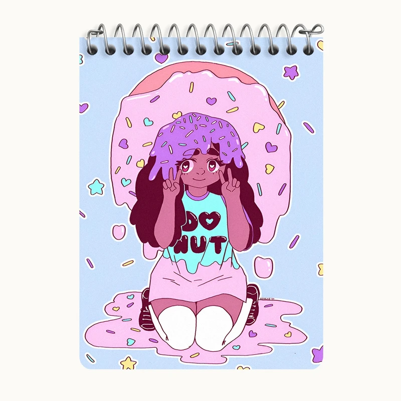 دفتر یادداشت 50 برگ خندالو طرح دخترانه کیوت کد N8198