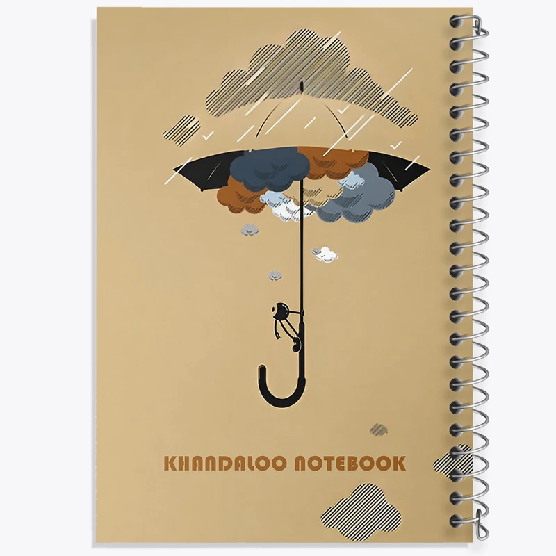 دفتر مشق 50 برگ خندالو طرح چتر و ابر بارانی کد N6321