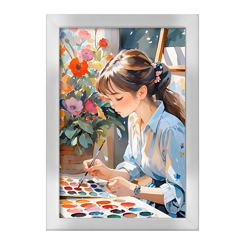 تابلو خندالو طرح دختر نقاش کد F3769