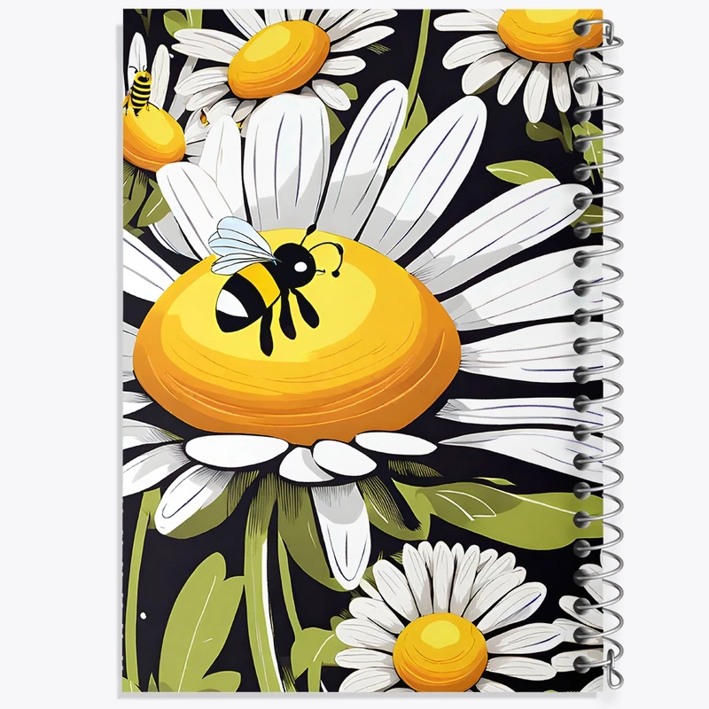 دفتر ژورنال نویسی 50 برگ خندالو مدل نقطه ای طرح گل بابونه کد N8856