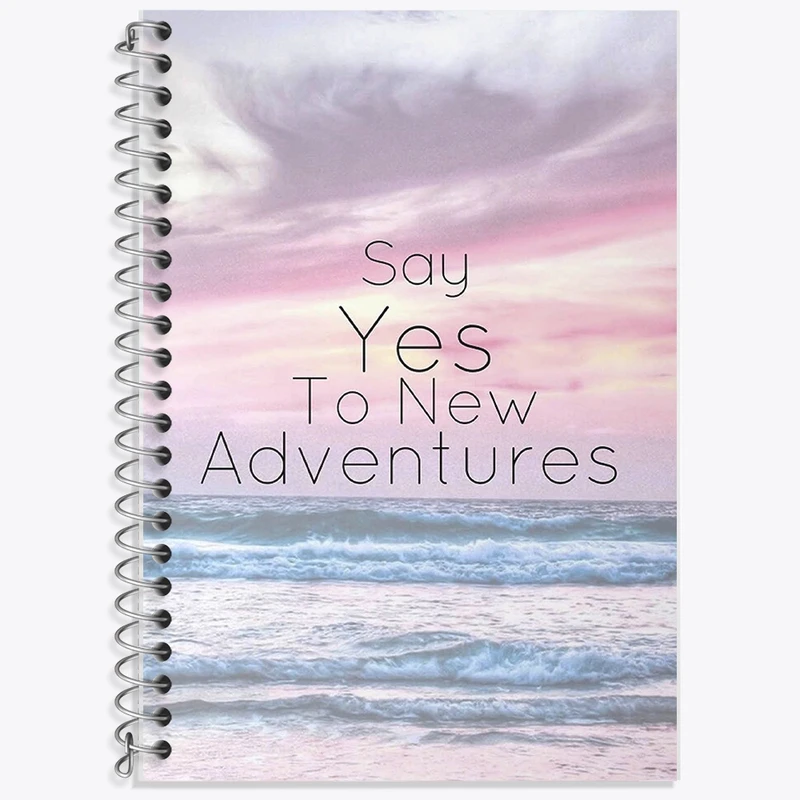 دفتر زبان 50 برگ خندالو مدل سه خط طرح Say Yes To New Adventures کد F11420