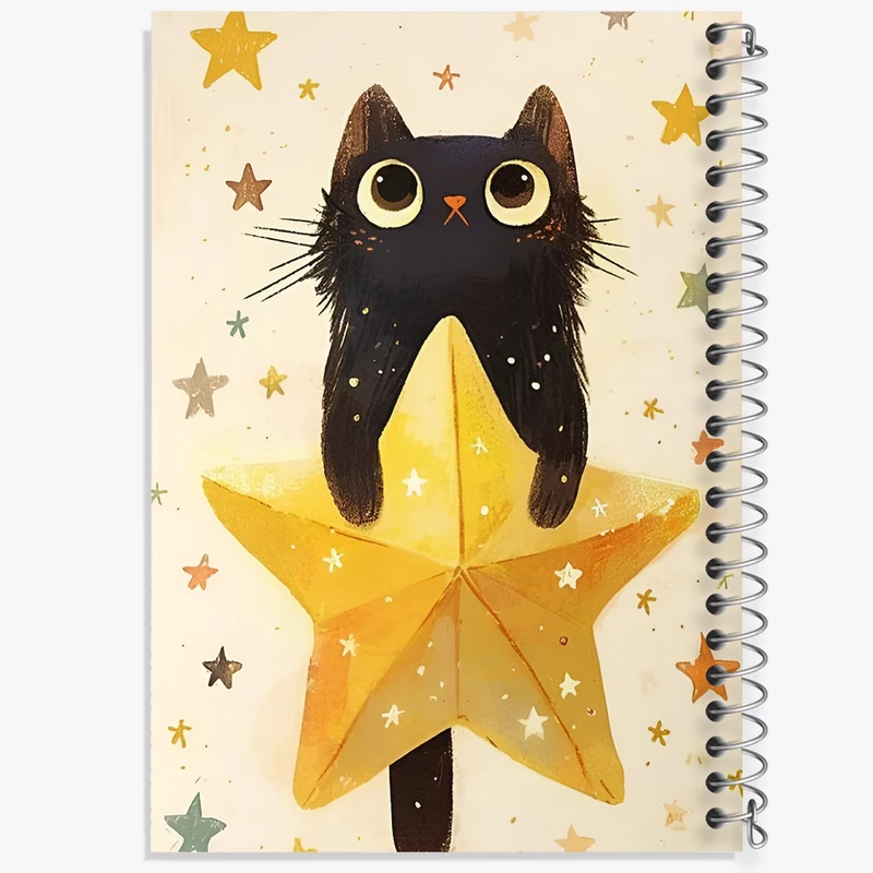 دفتر لیست خرید 50 برگ خندالو طرح گربه و ستاره کد F10070