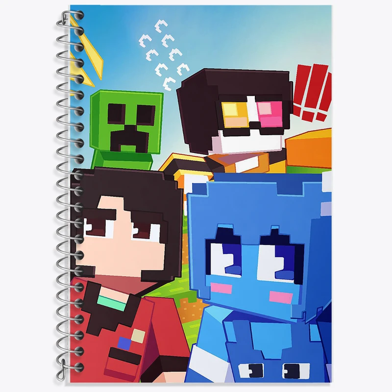دفتر زبان 50 برگ خندالو مدل دو خط طرح ماینکرافت (Minecraft) کد F14078