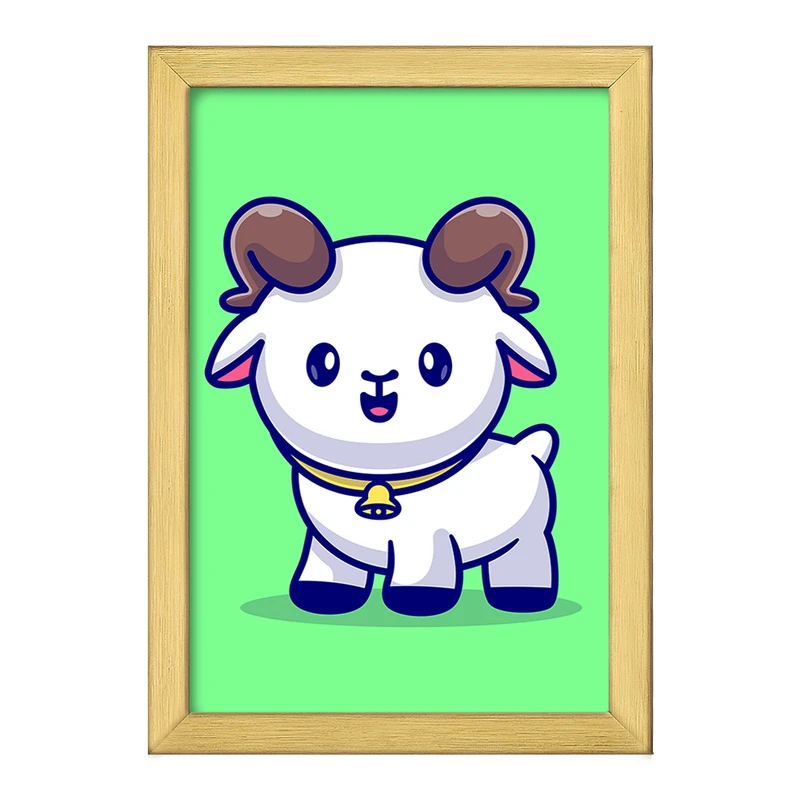 تابلو خندالو طرح حیوانات بامزه بز کد 25422