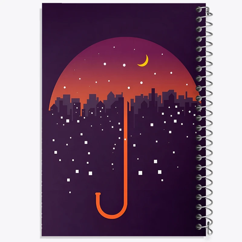 دفتر مشق 50 برگ خندالو طرح چتر و شهر کد F8912