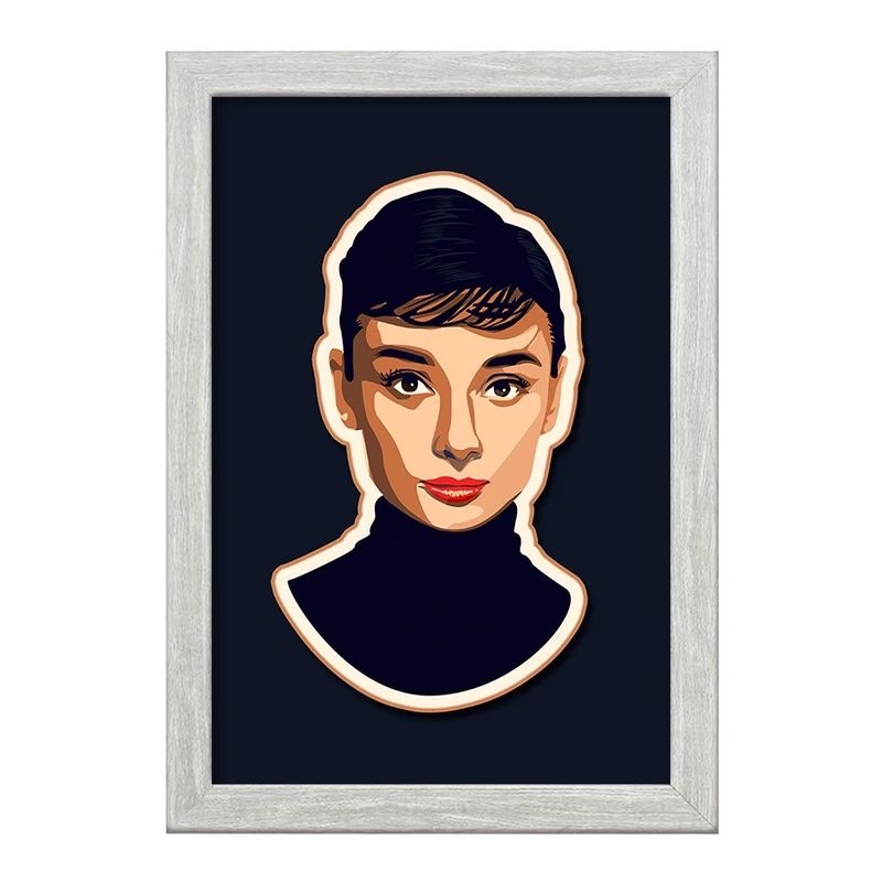 تابلو خندالو طرح آدری هپبورن (Audrey Hepburn) کد F1999
