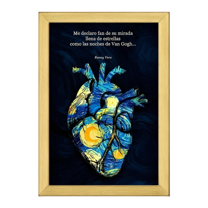 تابلو خندالو طرح قلب ونسان ونگوگ کد F4532