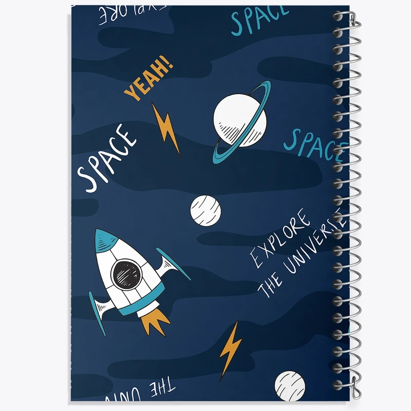 دفتر طراحی 50 برگ خندالو طرح فضایی کد N507