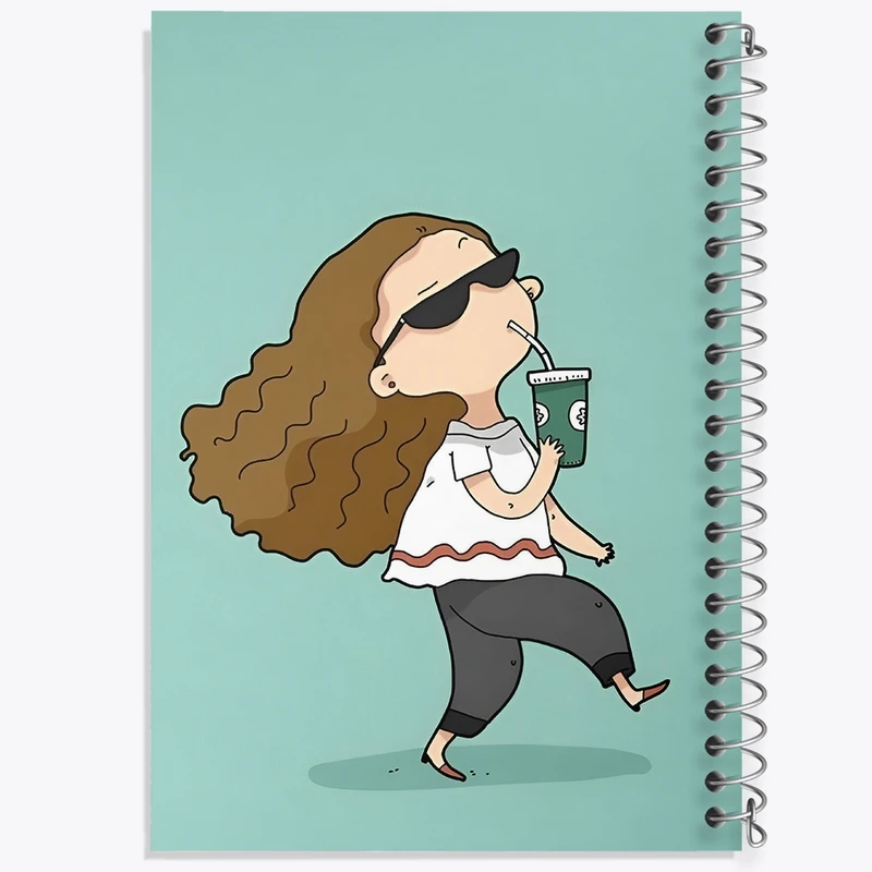 دفتر ژورنال نویسی 50 برگ خندالو مدل نقطه ای طرح دخترانه کیوت کد N7365