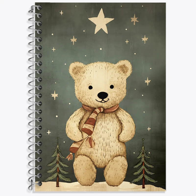 دفتر زبان 50 برگ خندالو مدل سه خط طرح خرس بامزه کد F8842