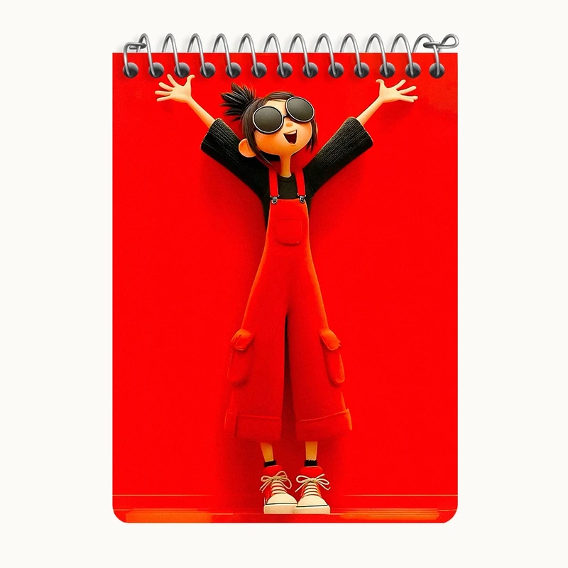 دفتر یادداشت 50 برگ خندالو طرح دخترانه بامزه کد N8363