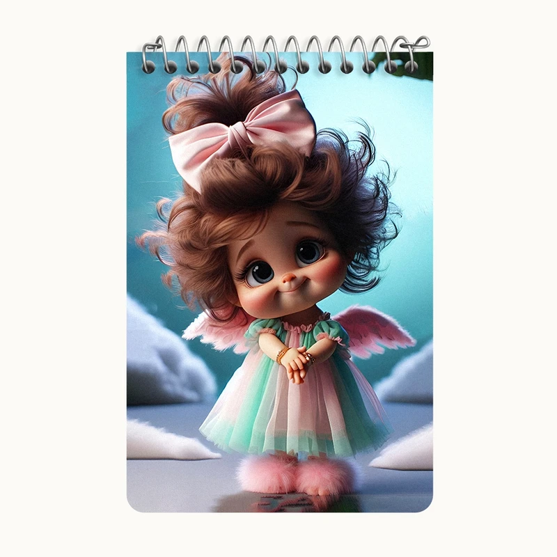 دفتر یادداشت 50 برگ خندالو طرح دختر کیوت کد F6265