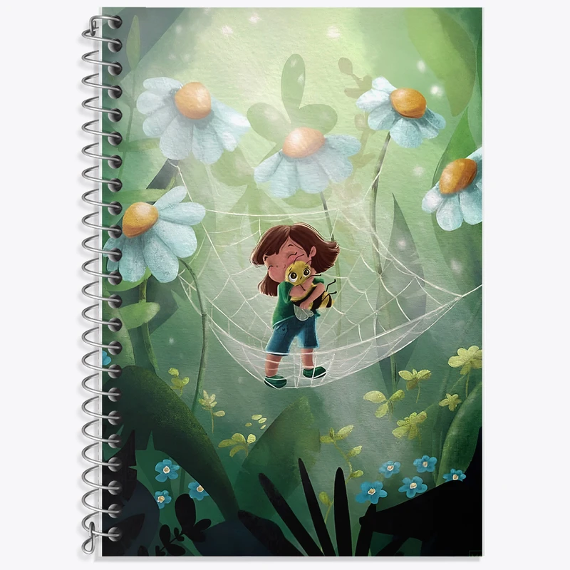 دفتر زبان 50 برگ خندالو مدل دو خط طرح دخترانه کد F10942