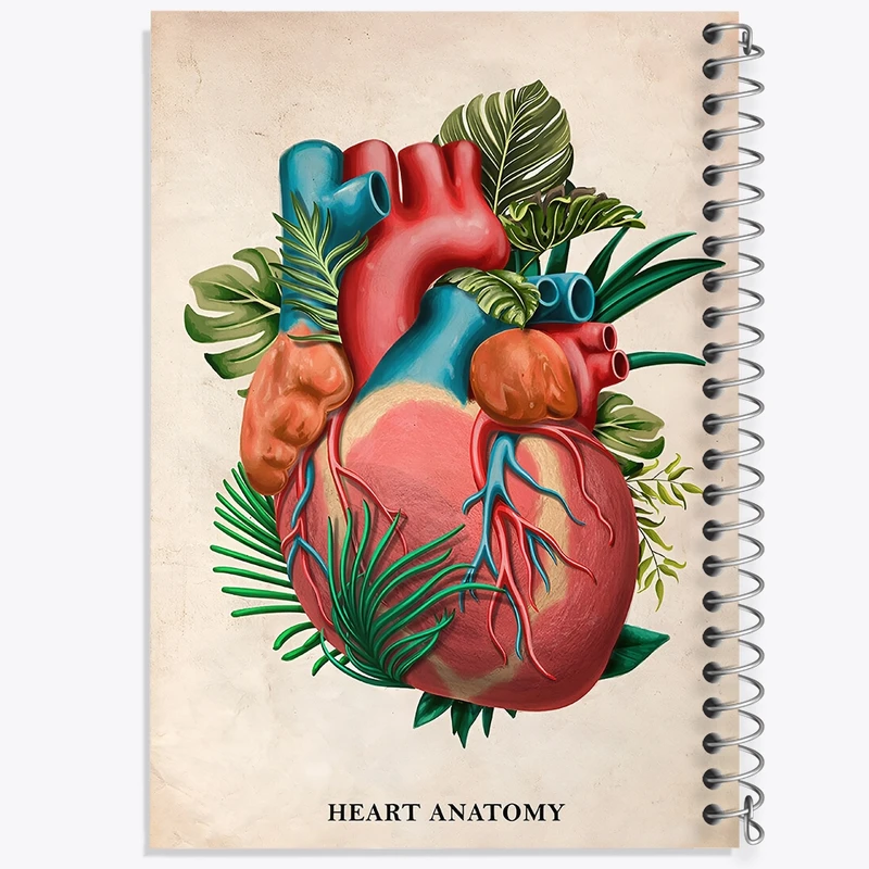 دفتر ژورنال نویسی 50 برگ خندالو مدل نقطه ای طرح آناتومی قلب (Heart Anatomy) کد F13986