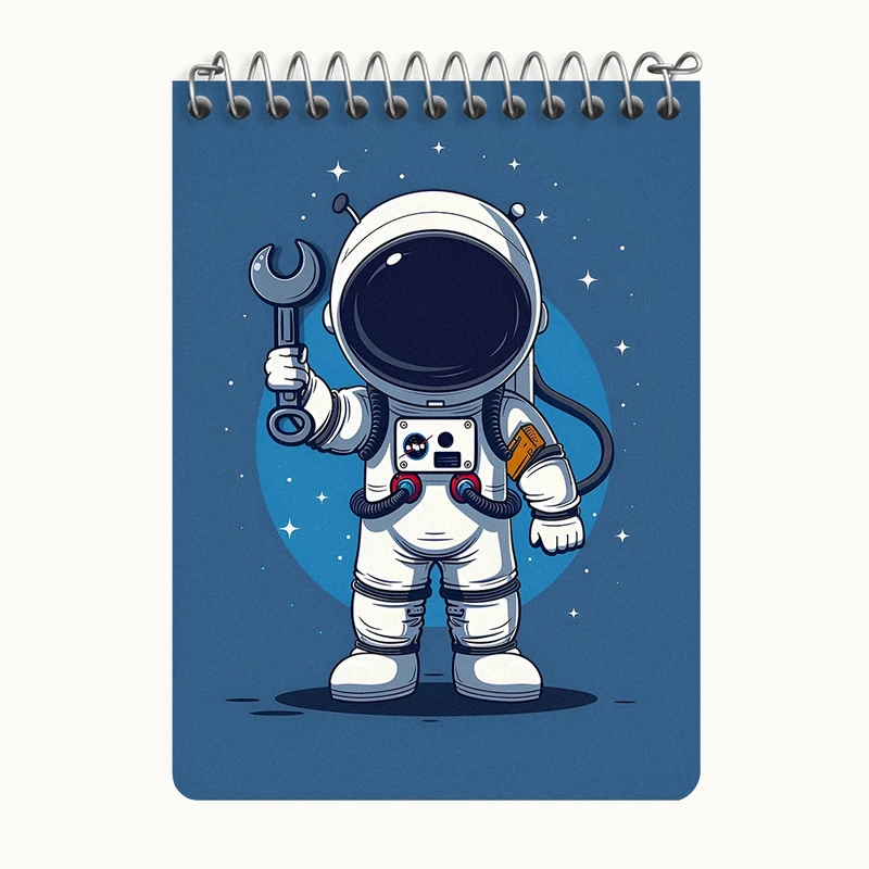 دفتر یادداشت 50 برگ خندالو طرح فضانورد کد N5089