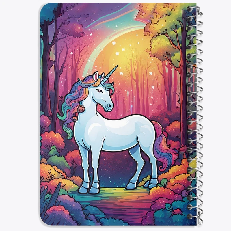 دفتر یادداشت 50 برگ خندالو طرح اسب تک شاخ کد F2959