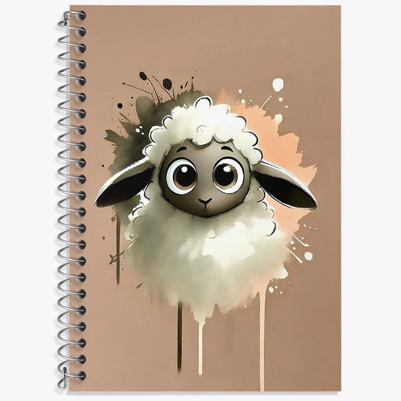 دفتر زبان 50 برگ خندالو مدل دو خط طرح گوسفند بامزه کد N6994