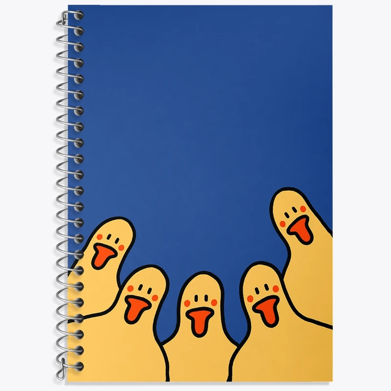 دفتر زبان 50 برگ خندالو مدل سه خط طرح اردک های خنگ کد N7106