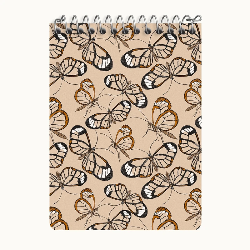 دفتر یادداشت 50 برگ خندالو طرح پترن پروانه کد N8882