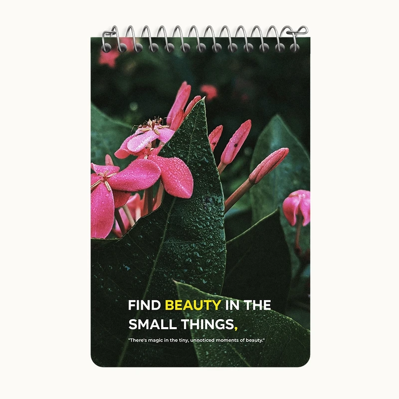 دفتر یادداشت 50 برگ خندالو طرح Find Beauty In The Small Things کد F13651