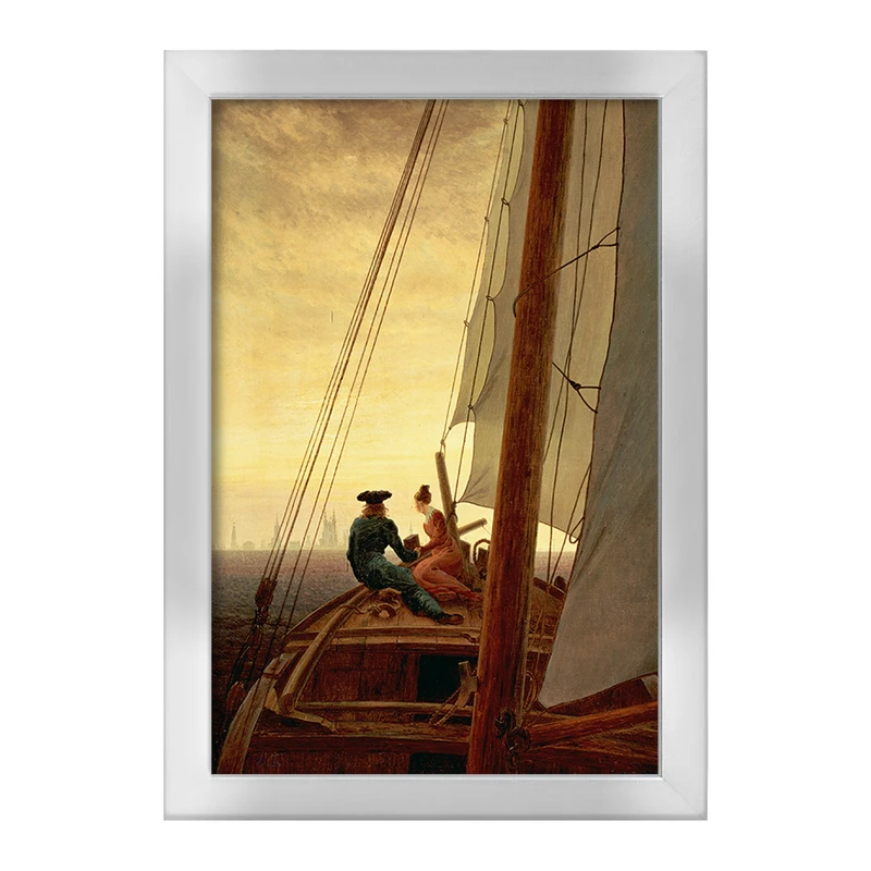 تابلو خندالو طرح نقاشی سوار بر قایق بادبانی اثر کاسپار دیوید فردریش کد F12497