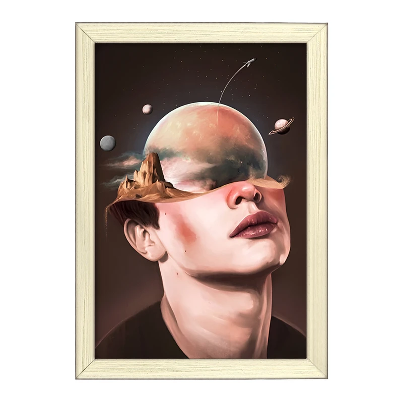 تابلو خندالو طرح پرتره و کهکشان کد F11081