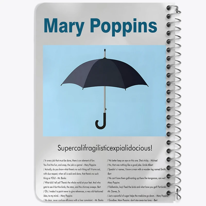 دفتر یادداشت 50 برگ خندالو طرح مری پاپینز (Mary Poppins) کد F13841