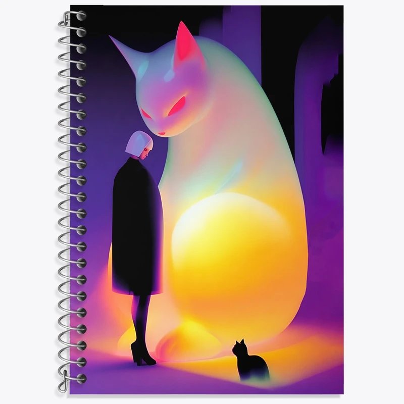 دفتر لغت 50 برگ خندالو طرح گربه و دختر کد N6262