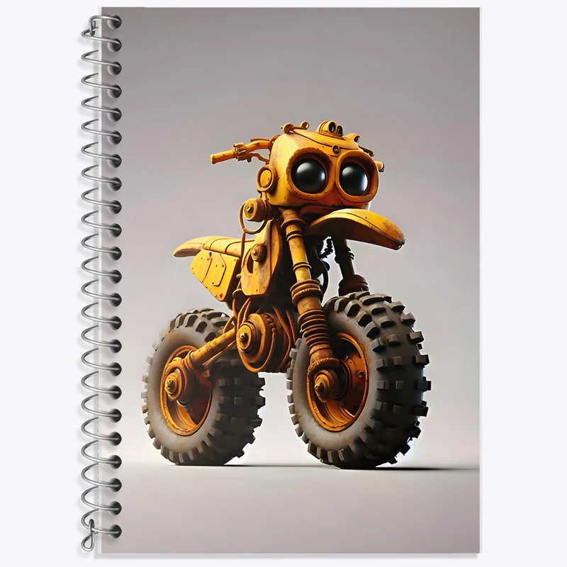 دفتر زبان 50 برگ خندالو مدل دو خط طرح موتور کد F9513