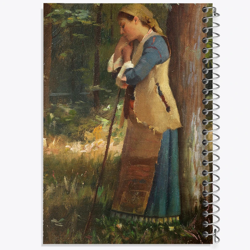 دفتر مشق 100 برگ خندالو طرح نقاشی چوپان در حال استراحت اثر تئودوروس رالی کد F12279