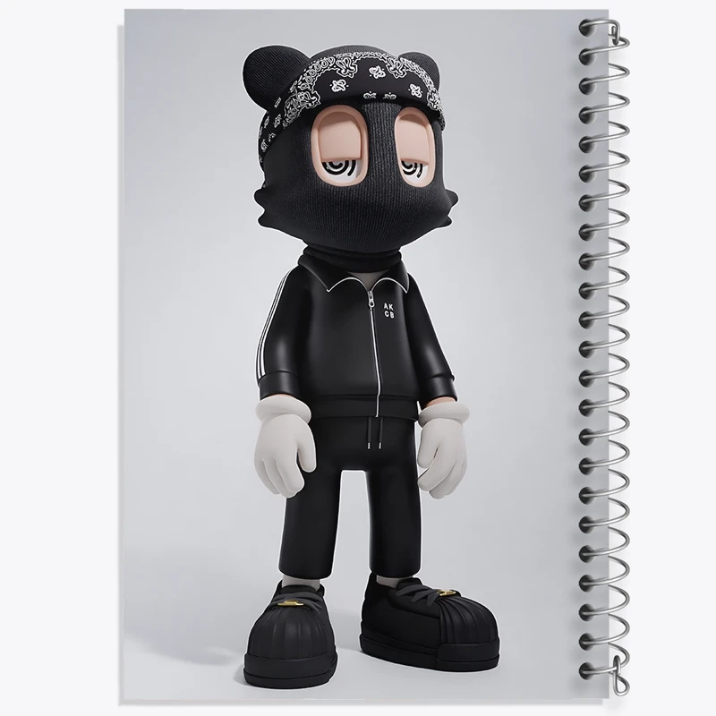 دفتر ژورنال نویسی 50 برگ خندالو مدل نقطه ای طرح آدمک ماسک دار کد F4047