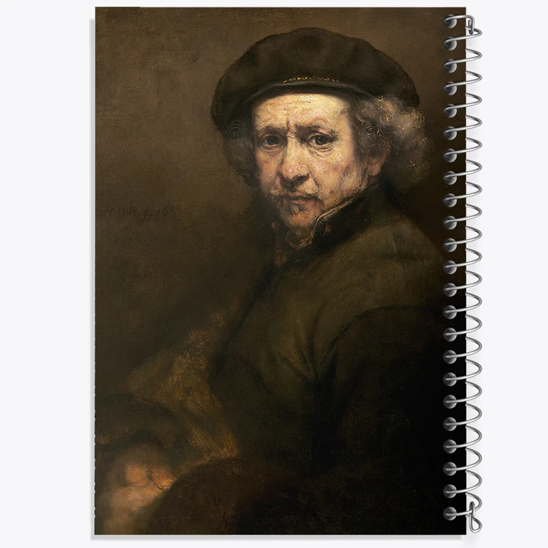 دفتر ژورنال نویسی 50 برگ خندالو مدل نقطه ای طرح سلف پرتره اثر رامبراند کد F12240