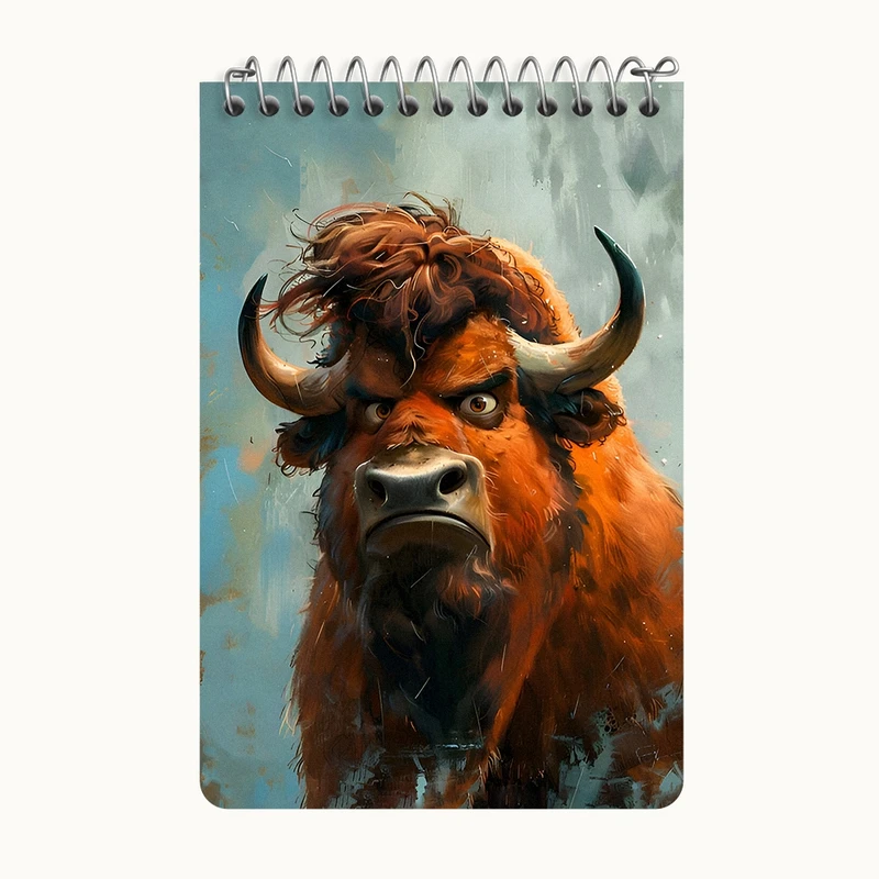 دفتر یادداشت 50 برگ خندالو طرح گاومیش عصبانی کد F6571