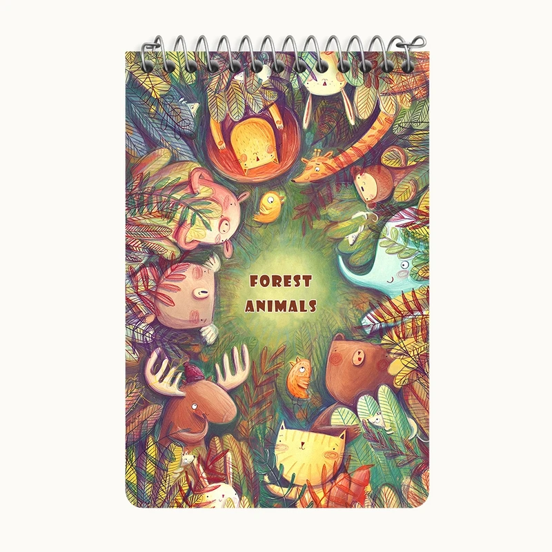 دفتر یادداشت 50 برگ خندالو طرح جنگل حیوانات کد F10979