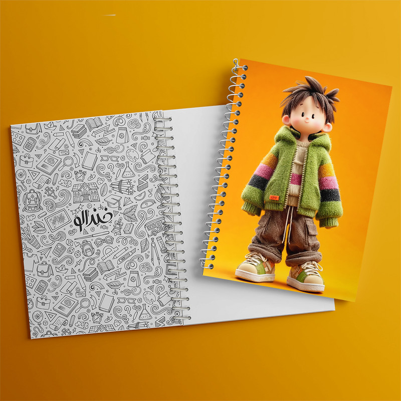 دفتر مشق 100 برگ خندالو طرح پسرانه کد N8359