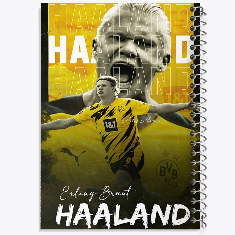 دفتر طراحی 50 برگ خندالو طرح ارلینگ هالند (Erling Haaland) کد F13511