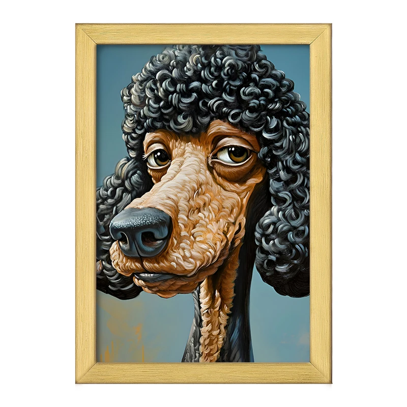 تابلو خندالو طرح سگ مو فرفری کد F6533