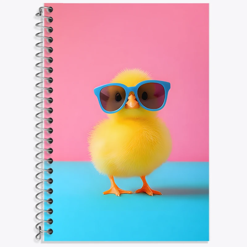 دفتر زبان 50 برگ خندالو مدل دو خط طرح جوجه کد F12025