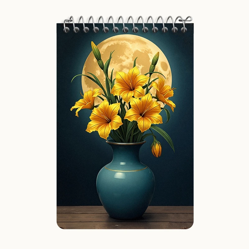 دفتر یادداشت 50 برگ خندالو طرح گلدان گل لیلیوم کد F10682