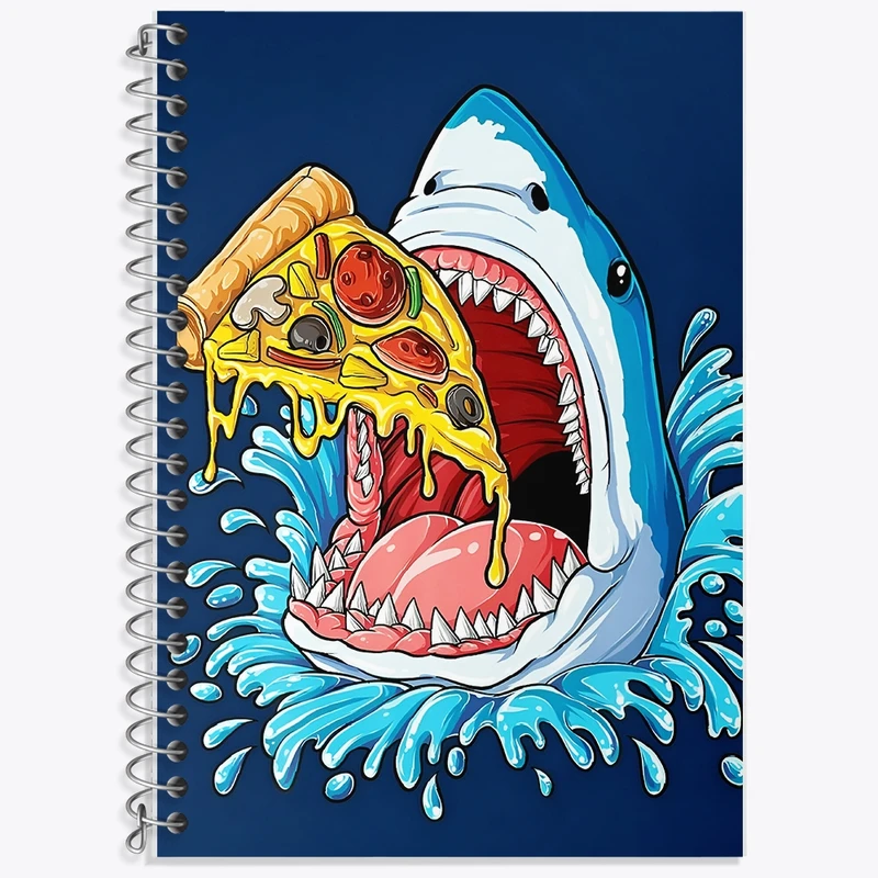 دفتر لغت 50 برگ خندالو طرح پیتزا و کوسه کد F9726