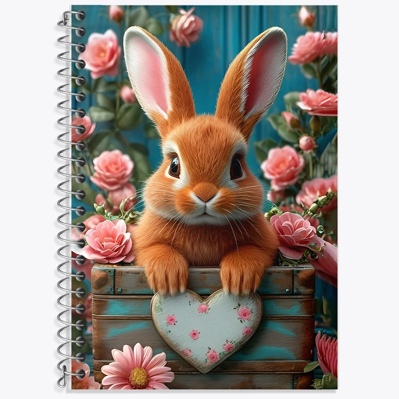 دفتر زبان 50 برگ خندالو مدل دو خط طرح خرگوش بامزه کد F12785