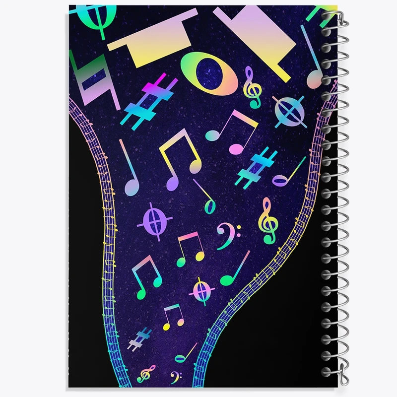 دفتر طراحی 50 برگ خندالو طرح نت موسیقی کد N8089