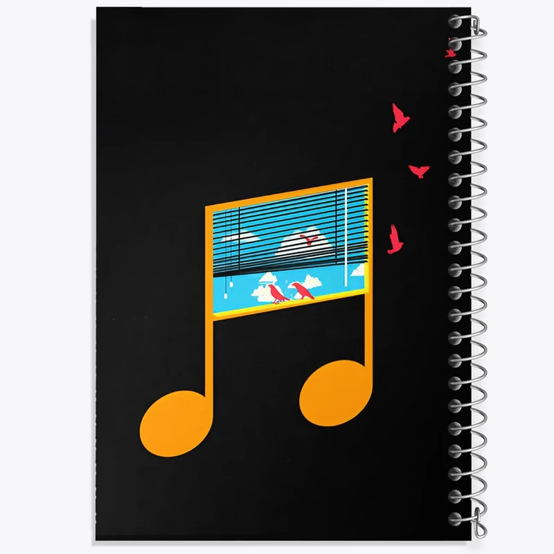 دفتر طراحی 50 برگ خندالو طرح نت موسیقی کد F8910