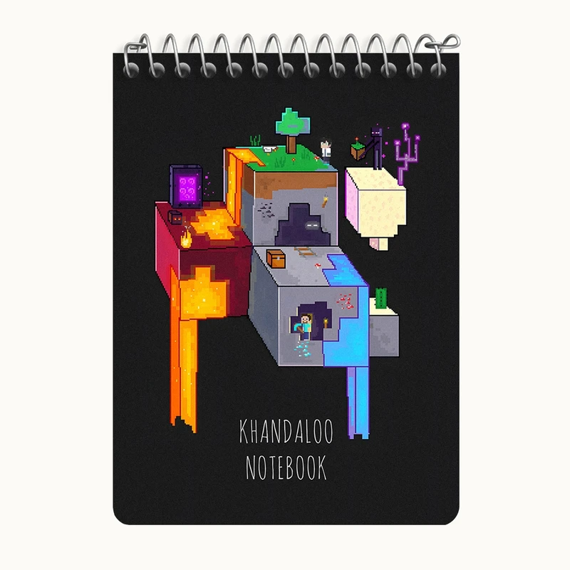 دفتر یادداشت 50 برگ خندالو طرح بازی ماینکرافت (Minecraft) کد N8793