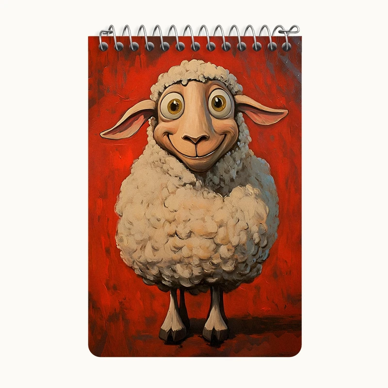 دفتر یادداشت 50 برگ خندالو طرح گوسفند بامزه کد F8573