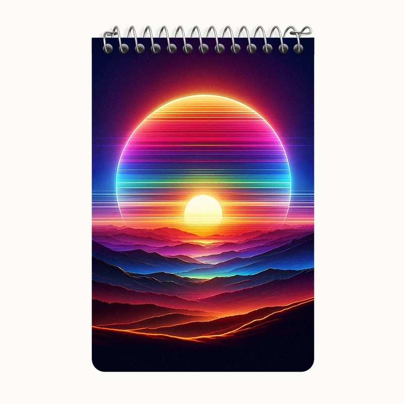 دفتر یادداشت 50 برگ خندالو طرح غروب رنگی کد F12886