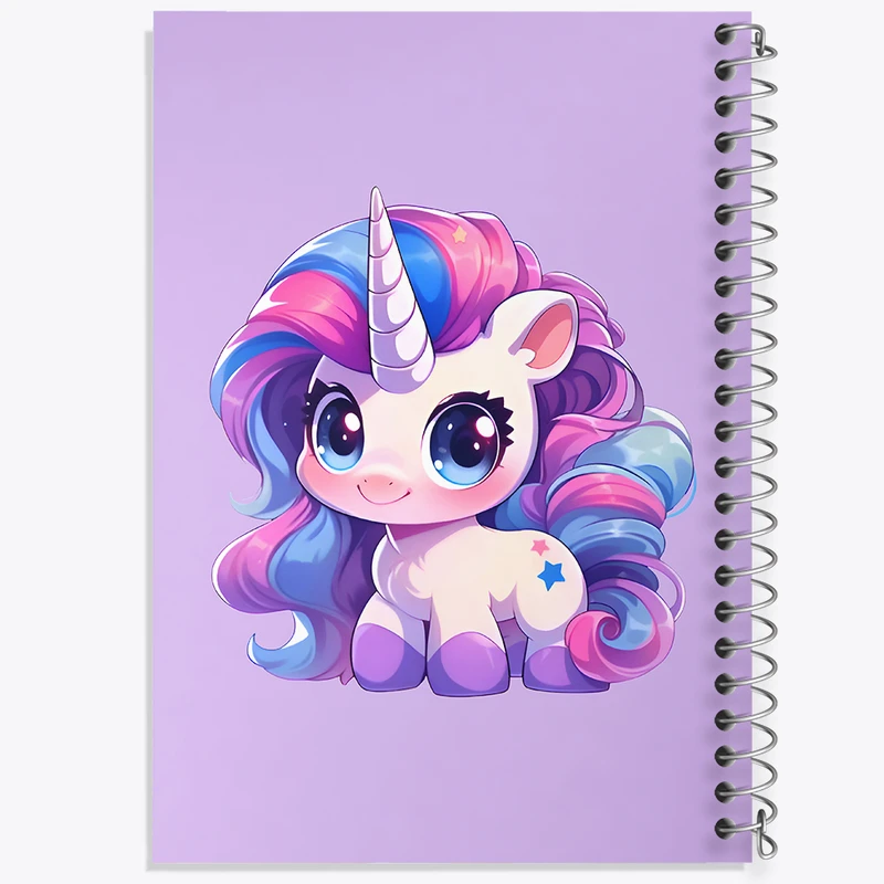 دفتر مشق 50 برگ خندالو طرح اسب تک شاخ بامزه کد N6722