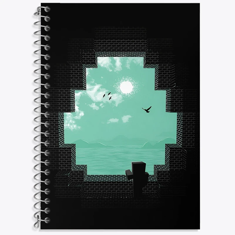 دفتر زبان 50 برگ خندالو مدل سه خط طرح ماینکرافت (Minecraft) کد F3487