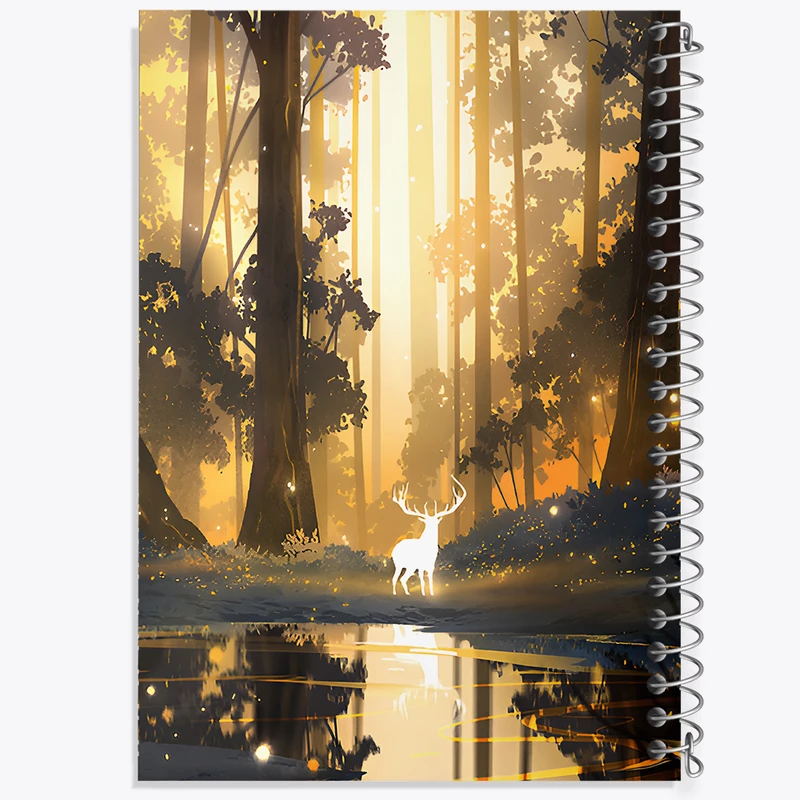 دفتر مشق 50 برگ خندالو طرح منظره جنگل کد F9516