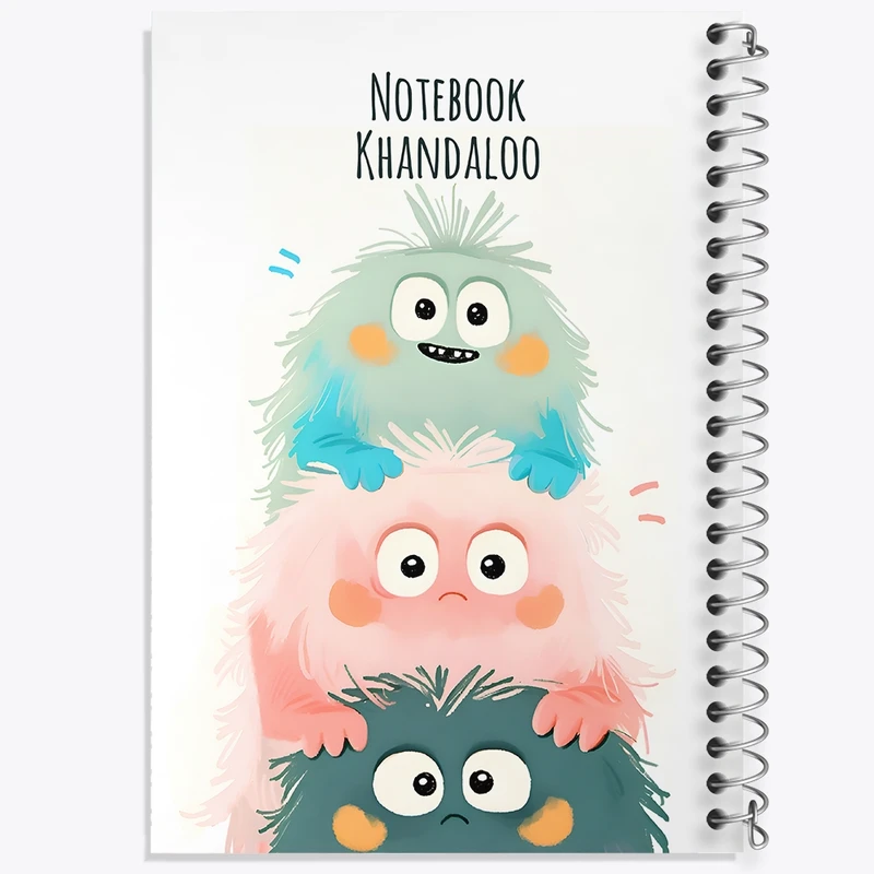 دفتر ژورنال نویسی 50 برگ خندالو مدل نقطه ای طرح هیولاهای بامزه کد N7157